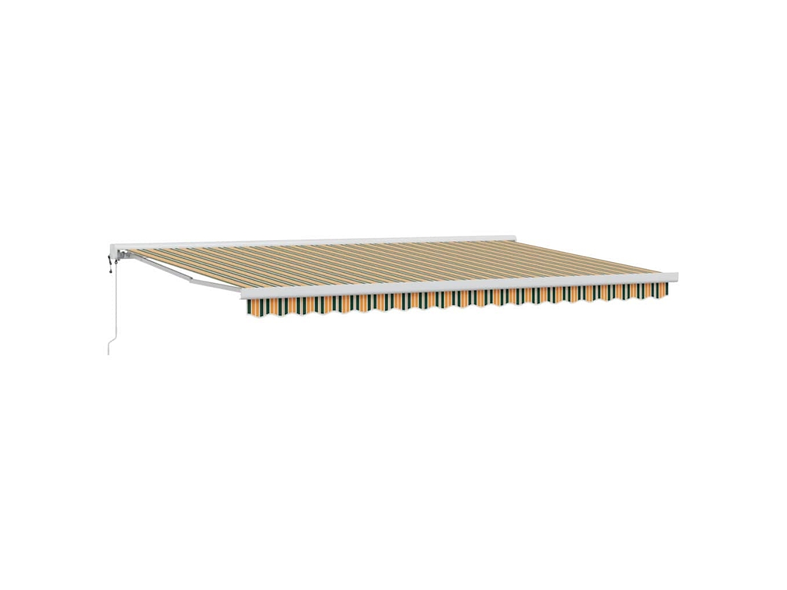Maison Exclusive - Toldo Retráctil Verde Y Amarillo 500 X 300 X 165 Cm