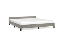 Maison Exclusive - Estructura De Cama Sin Colchón Terciopelo Gris Claro 180x200 Cm