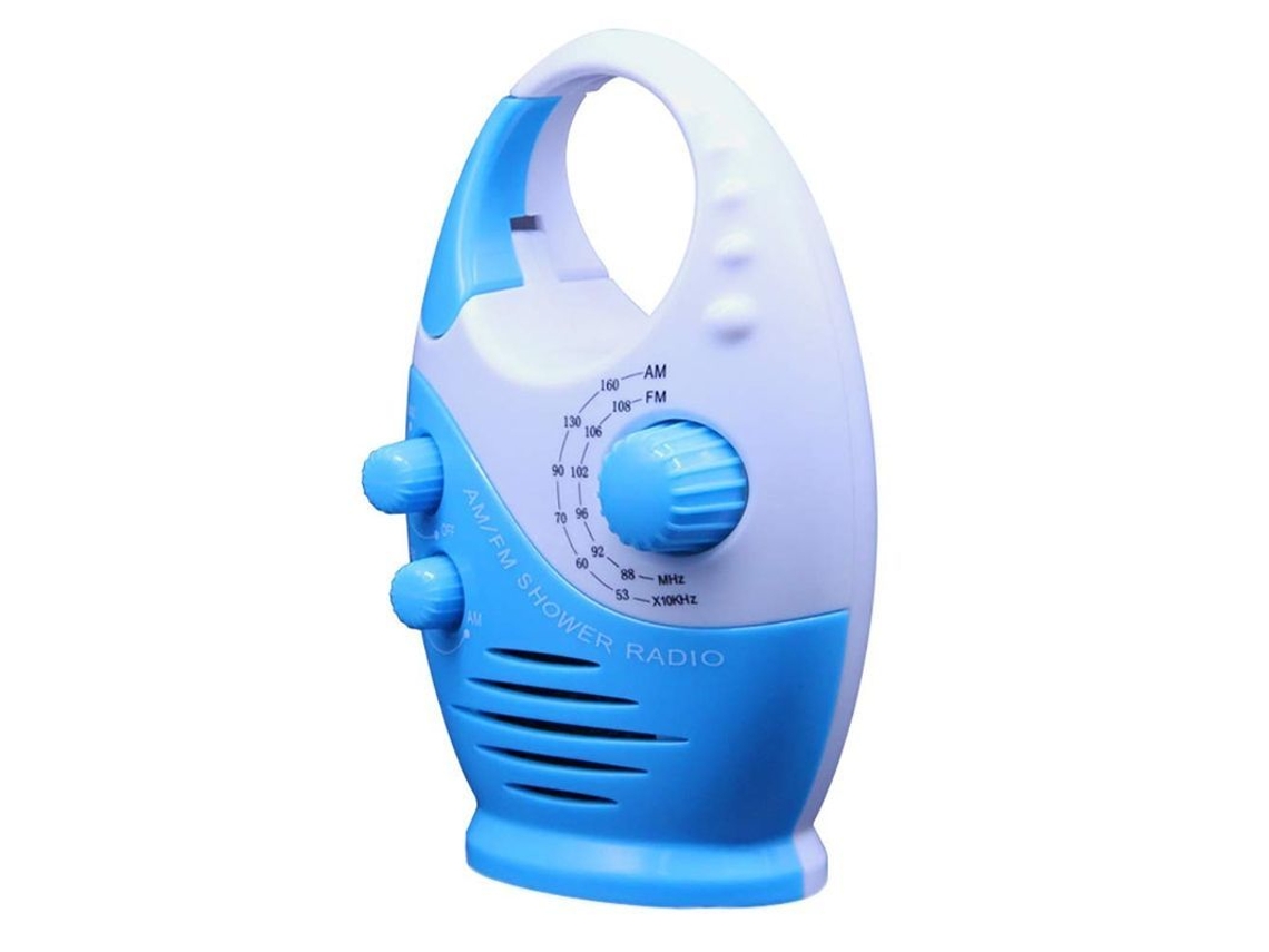 Radio Am/fm Para Baño, Altavoz Impermeable, Asa Superior, Sistema De Suspensión, Volumen Ajustable.