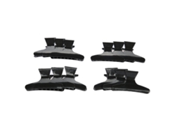 12 Piezas/set Pinzas De Pelo Clips Clamps Uñas De Pelo Herramienta De Peluquería Mujer Belleza Negro