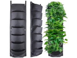Fasst-3pcs Jardín Vertical Con 7 Bolsillos Macetas Colgantes Para Plantas Interiores Exteriores Balcón Pared Decoración