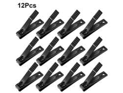 Juego De 12 Tijeras De Uñas De Acero Inoxidable Para Manos Y Pies, Color Negro.