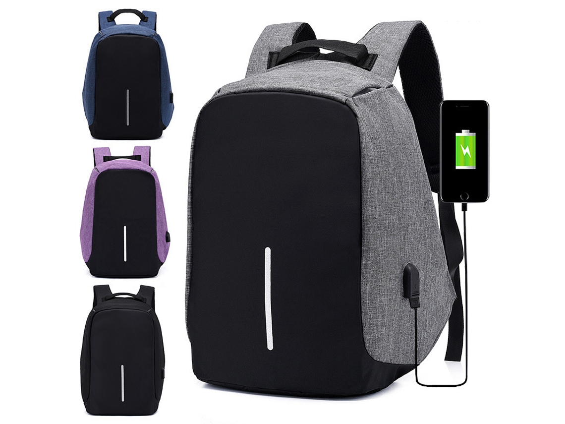 Mochila antirrobo, bolso de mano, mochila de gran capacidad, capacidad de carga USB, impermeable.