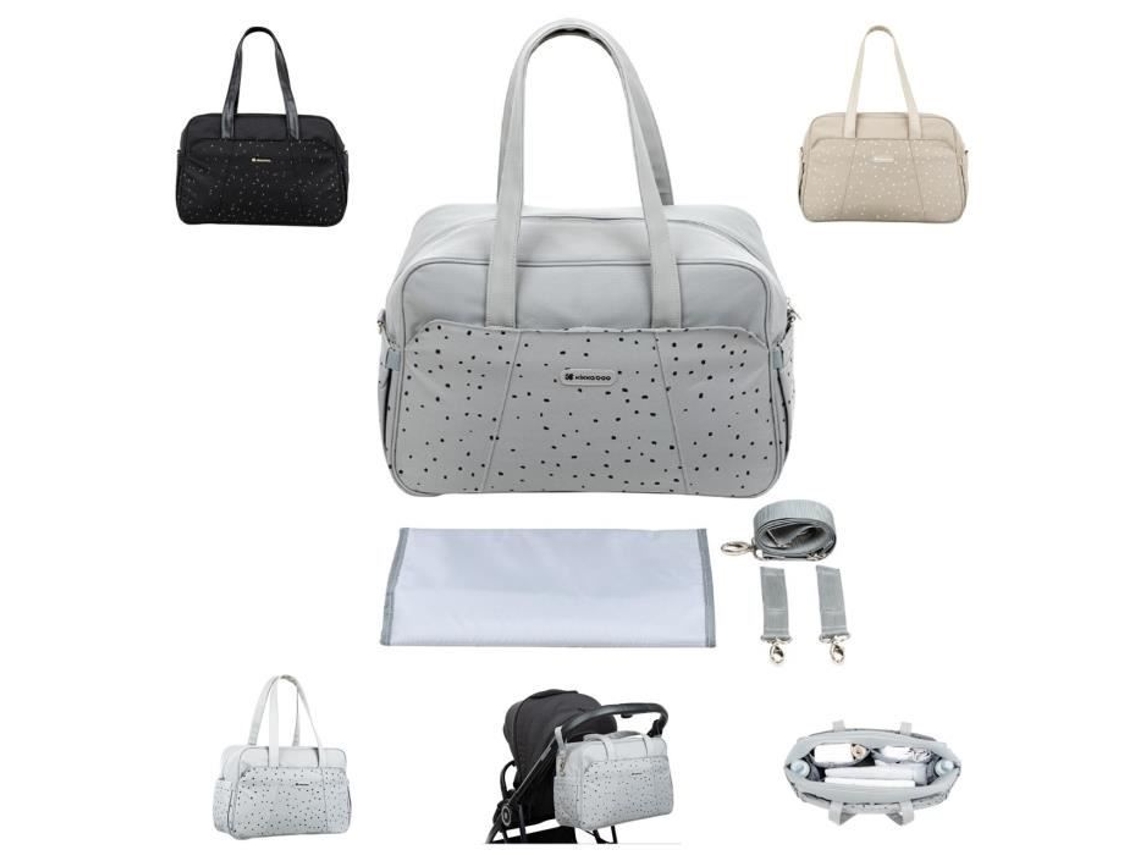 Bolsa Cambiador Diario Kikkaboo Chelsea Gris Claro Con Cambiador Y Bolsillos Laterales