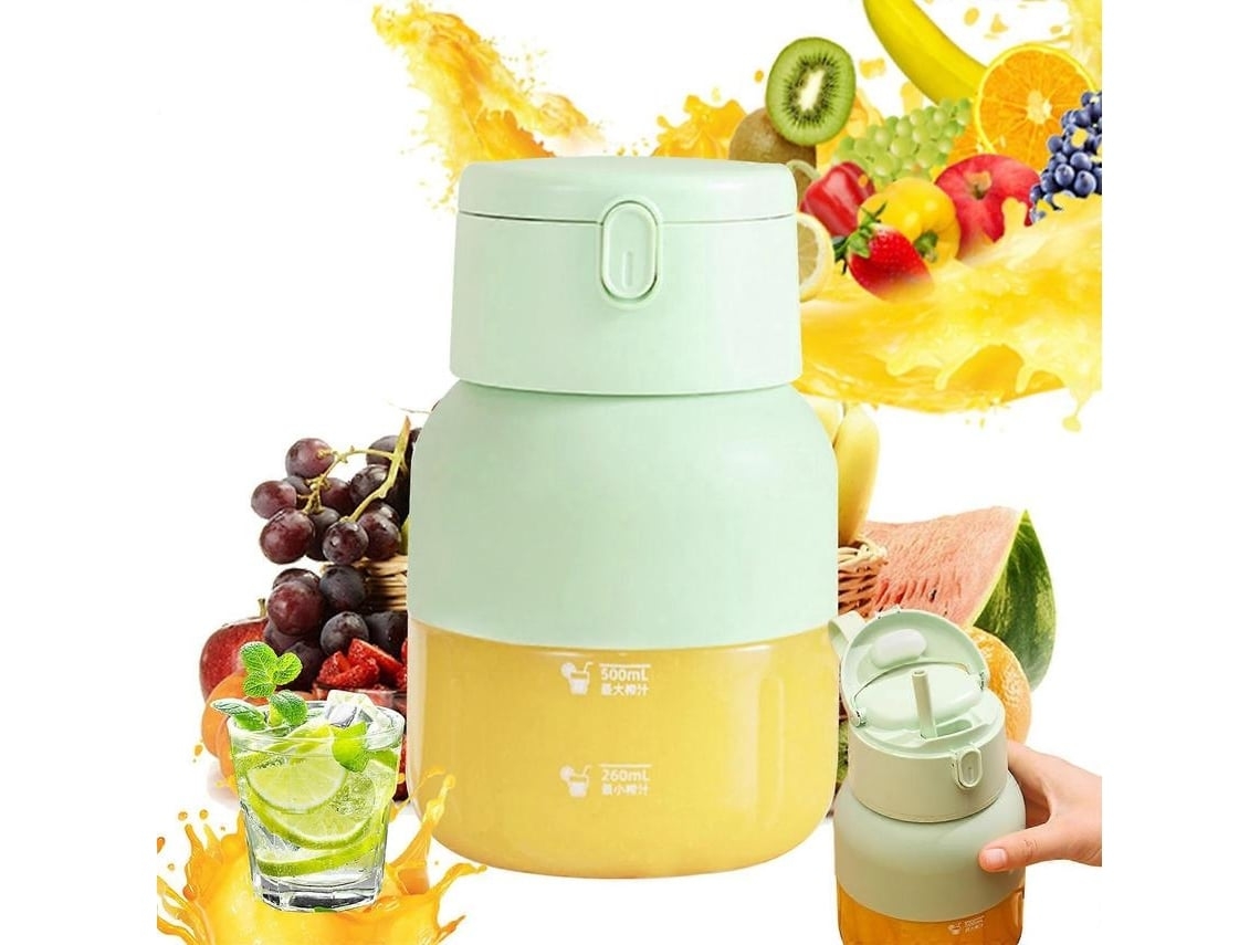 Exprimidor de barril inalámbrico totalmente automático multifuncional de 10 cuchillas portátil Gusshious Green