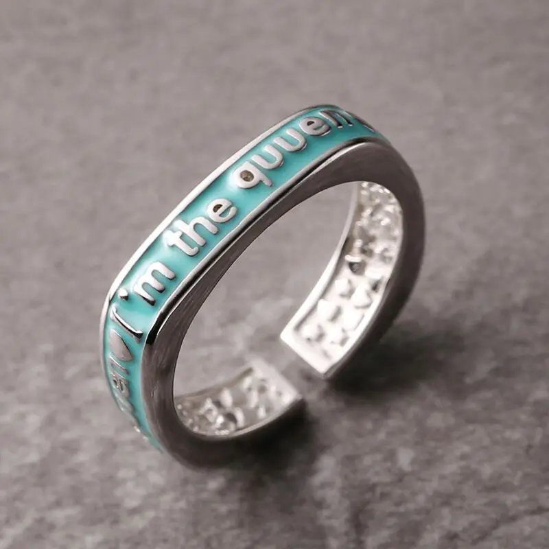 Anillo "Soy la Reina", joyería en forma de corazón de resina azul, MDUG