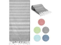 2026-35260-toalla De Playa Ant Arena Ultra Absorbente Y Secado Rápido Grande De Algodón Gris Para Deportes Y Viajes
