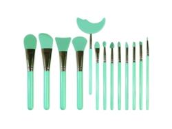 Juego De 13 Pinceles De Silicona Para Manualidades Con Resina Epoxi, Máscaras Y Maquillaje (verde)