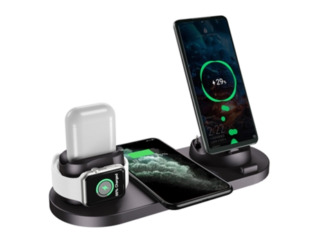 Carga inalámbrica, carga inalámbrica de 15 W, compatible con carga inalámbrica QI, negro