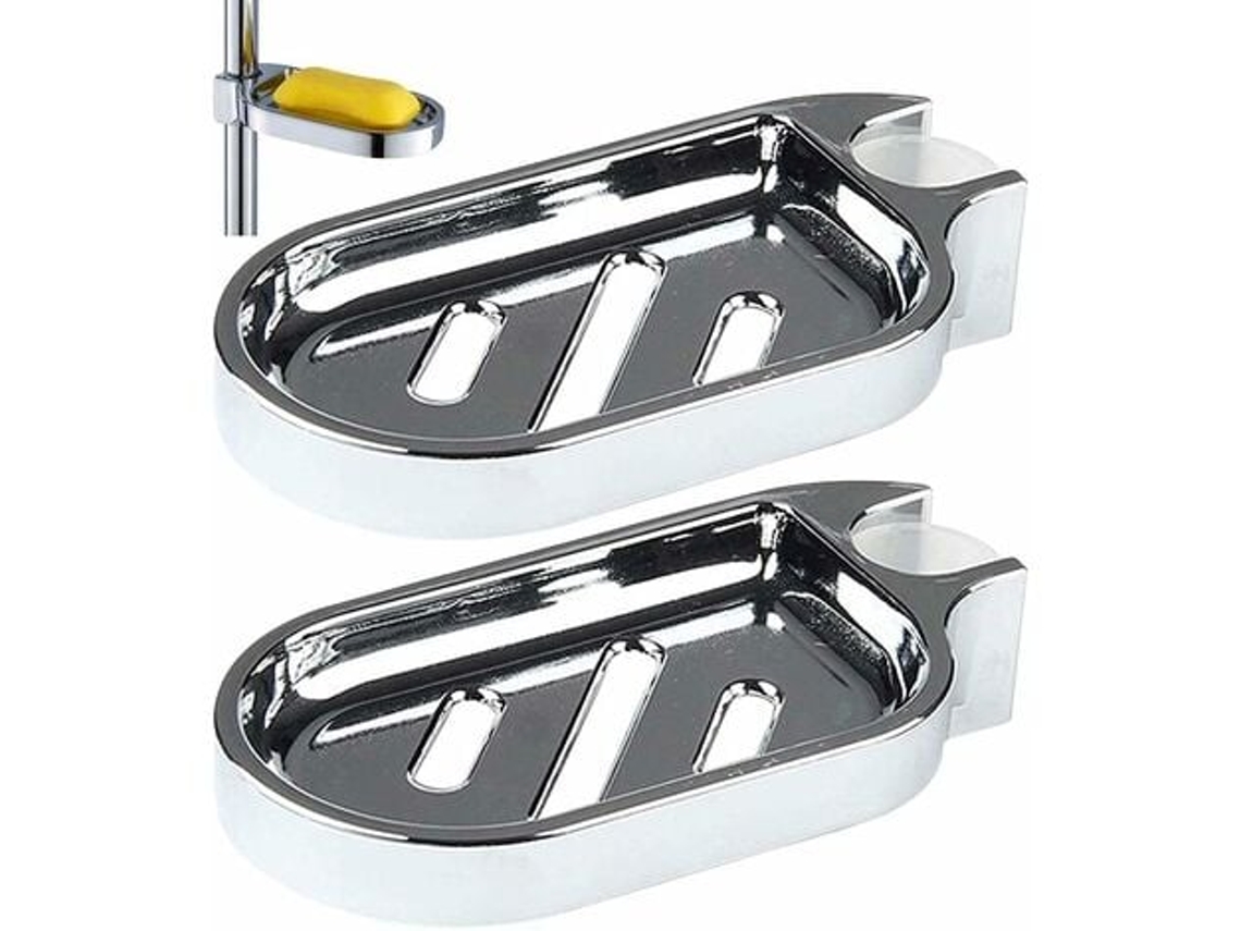 Jabonera de ducha Ts, paquete de 2 jaboneras, soporte elegante, jabonera ajustable para barra de ducha Jortmrd