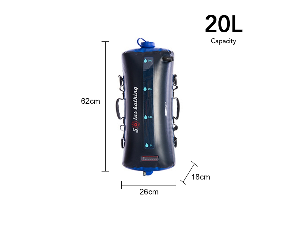 Bolsa de agua plegable para camping de 20 litros con bomba de aire.