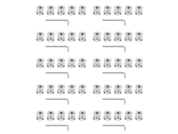 50pcs Aluminum Gt2 Timing Belt Pulley 20 Teeth Bore 5mm Width 6mm And Wrench For Reprap 3d Printer Prusa I3