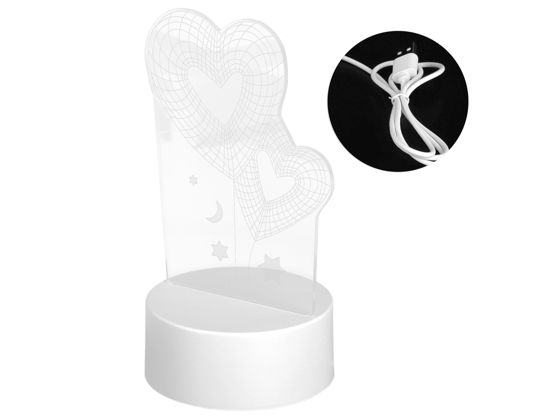 MEOIRUERY Lámpara Nocturna LED con Forma de Corazón 3D Decoración para Fiesta Familiar Regalo de Navidad
