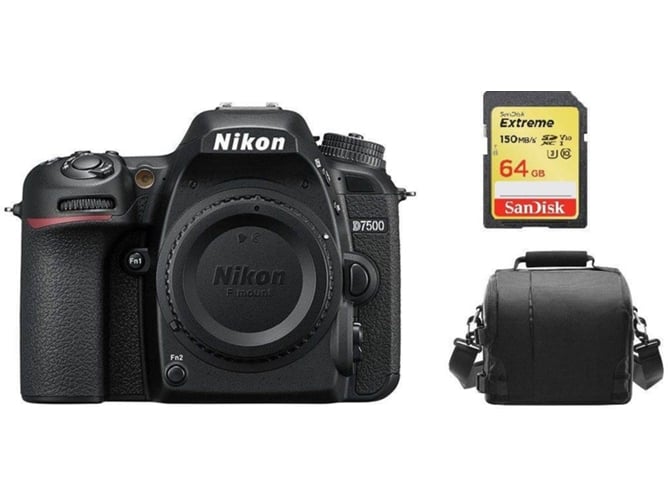 Kit Cámara Réflex NIKON D7500 + 64GB SD + Bolsa