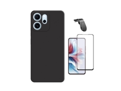 Kit Vidro Temperado Capa Silicone Líquido Suporte L Phonecare Para Oppo Reno14 Fs 5g - Preto