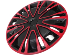 Embellecedores Decorativos Para Ruedas De Coche De 15 Pulgadas, Rojo Y Negro, 4 Piezas, Fabricados En Pp Duradero.