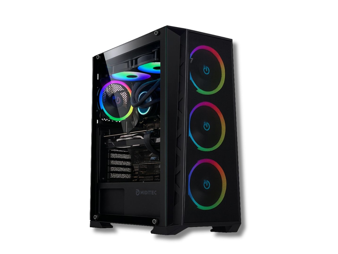 PC Gaming Tecnowake Wakeshroud-a 16 / AMD Ryzen 7 5800x / RX 9060 XT 16 GB / 16 GB de RAM / SSD de 1 TB NVM / RGB / Wifi