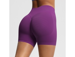 Shorts De Yoga Feminino, Secagem Rápida Cintura Alta, Para Yoga E Exercícios Físicos (roxo), Tamanho S Czhhmart
