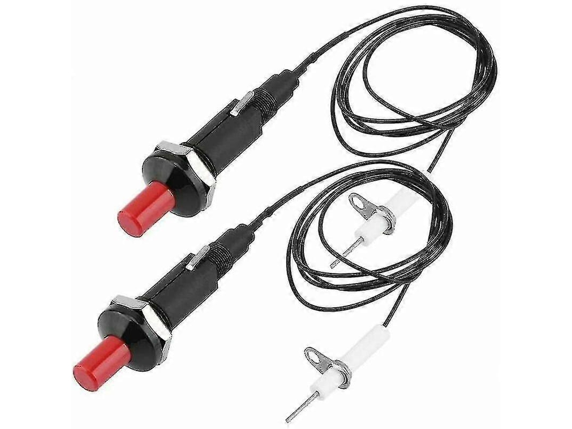 Encendedor piezoeléctrico para barbacoa, resistente al calor con botón pulsador, electrodos de encendido universales para gas GLP y gas natural.