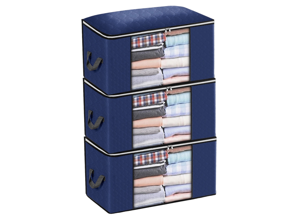 Caja de Almacenaje Contenedores Ropa Plegables NEVEANCE Azul (32x28x6cm)