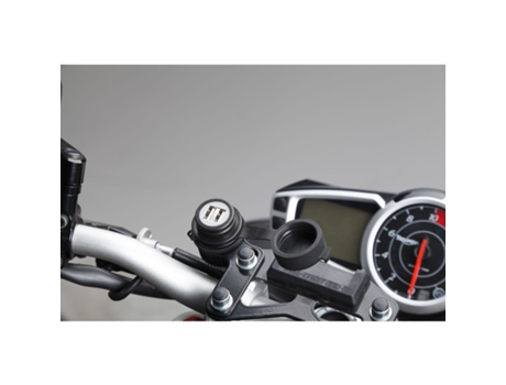Cargador de Batérias de Motos SW-MOTECH De Doble Puerto Usb Beam 2000 Ma 12V Negro