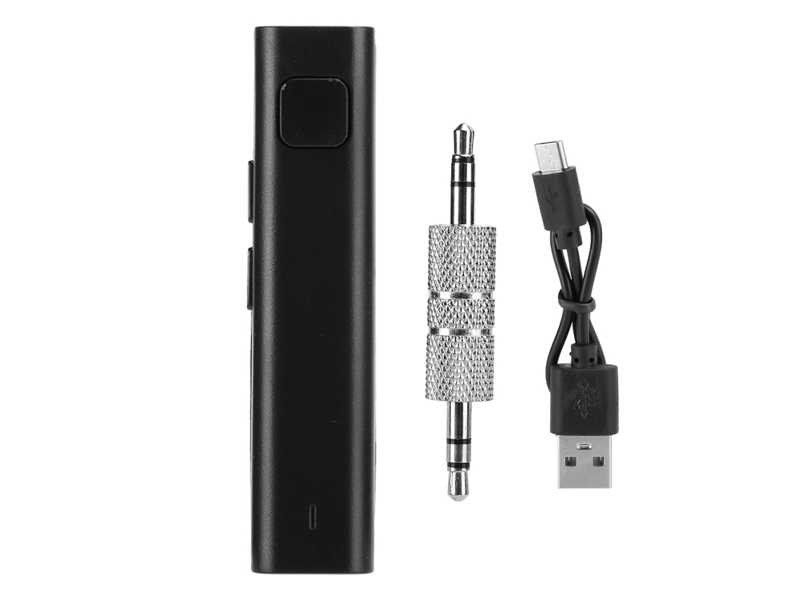 Receptor De Áudio De Carro Adaptador Bluetooth 4.2 Portátil Para Carro Preto Com Ajuste De Volume E Chamadas