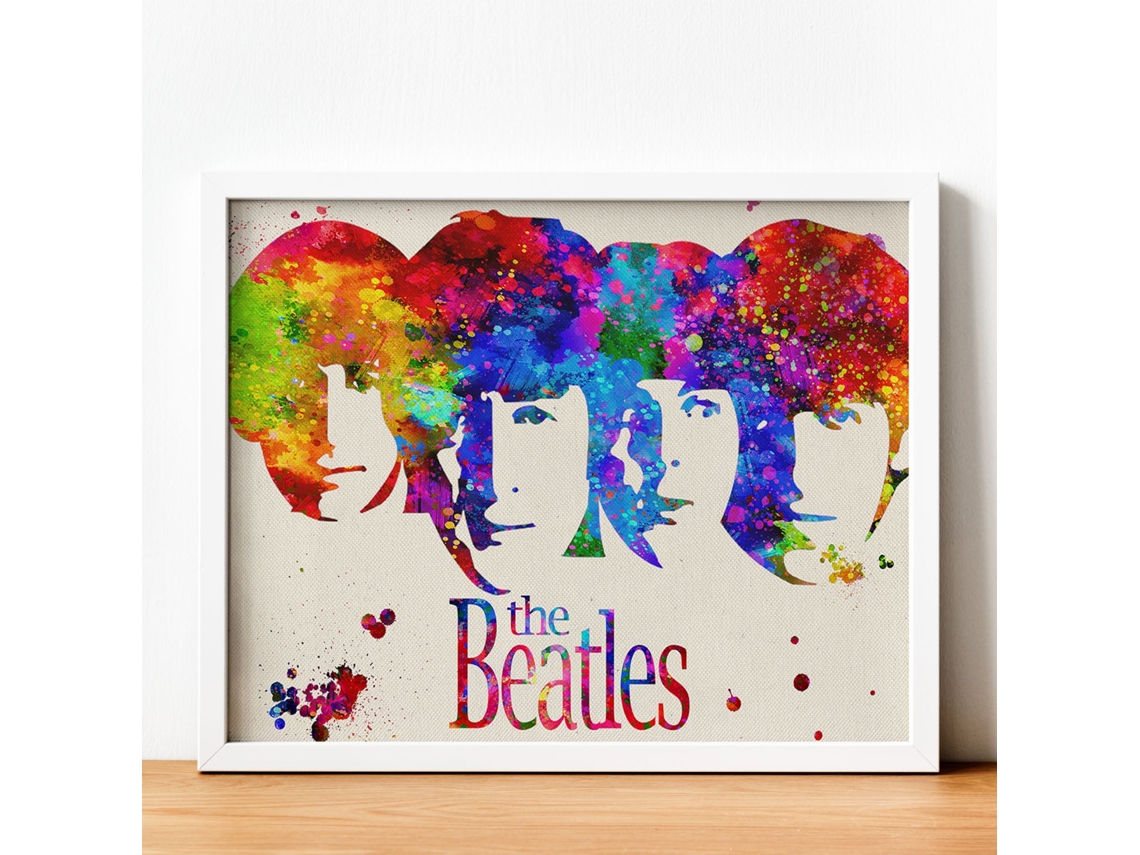 Póster NACNIC de la Banda de Música The Beatles (Caras) en Estilo Explosión de Color . Papel 250 Gr Alta Calidad.
