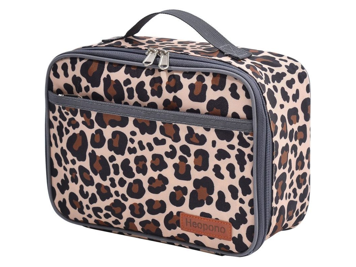 Minibolsa Térmica Infantil Reutilizable Con Forro Impermeable Y Diseño De Leopardo.