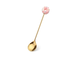Cucharas Y Tenedores De Postre Creativos De Acero Inoxidable, Diseño Donut Lollipop Macaron, 6 Piezas Dorado Rosa