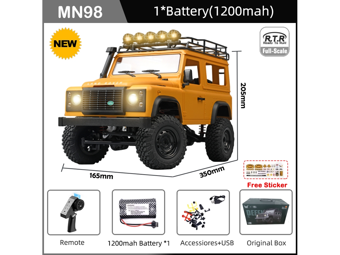 Coche RC Defender Rock Crawler Mn99s Mn98, versión 1/12, RTR, tracción 4x4, 2,4 G, camión teledirigido, juguete todoterreno. Aeuzwr