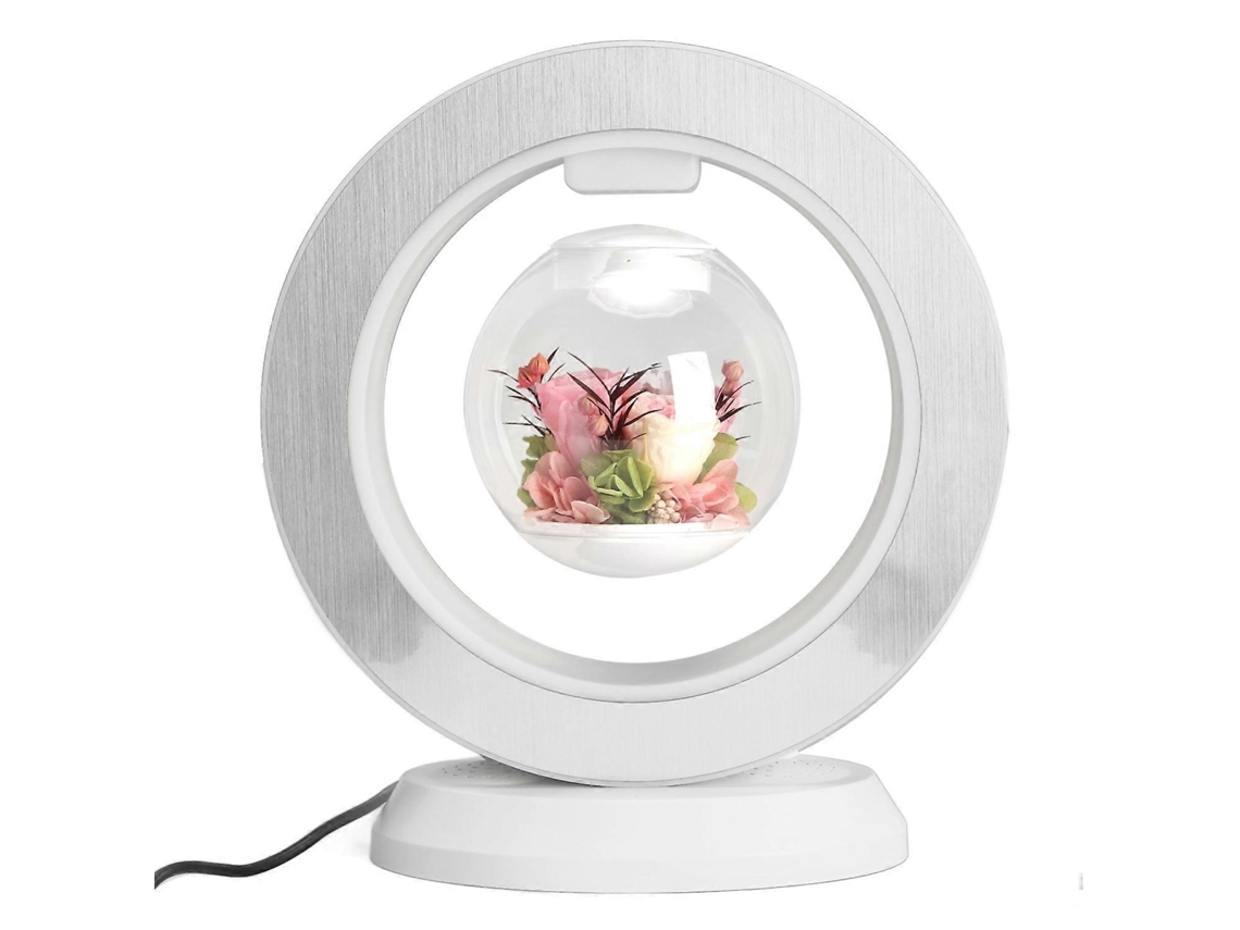 Altavoz Bluetooth con luz levitante, de lujo, en forma de O, con flores eternas, altavoz magnético flotante con luces LED.