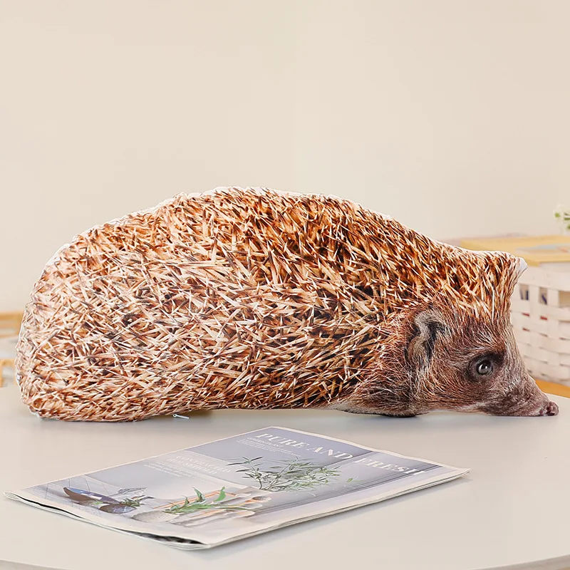 Cojín decorativo 3D con estampado de erizo, ideal para sofá o dormitorio. MDUG (40 x 36 cm)