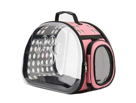Transportín Transparente GATARIA para Gatos y Perros Rosa