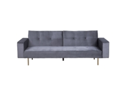 Sofá cama BELIANI Visnes de Terciopelo Gris 218x81x80
