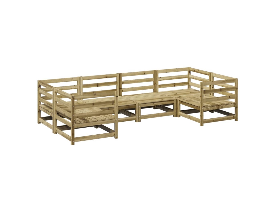 Maison Exclusive - 6 Pcs Conjunto De Sofás De Jardim Madeira De Pinho Impregnada