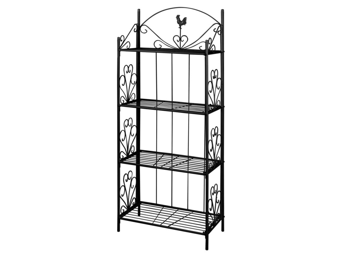 Estante para macetas VIDAXL Negro Acero (61.5 x 33 x 153 cm)