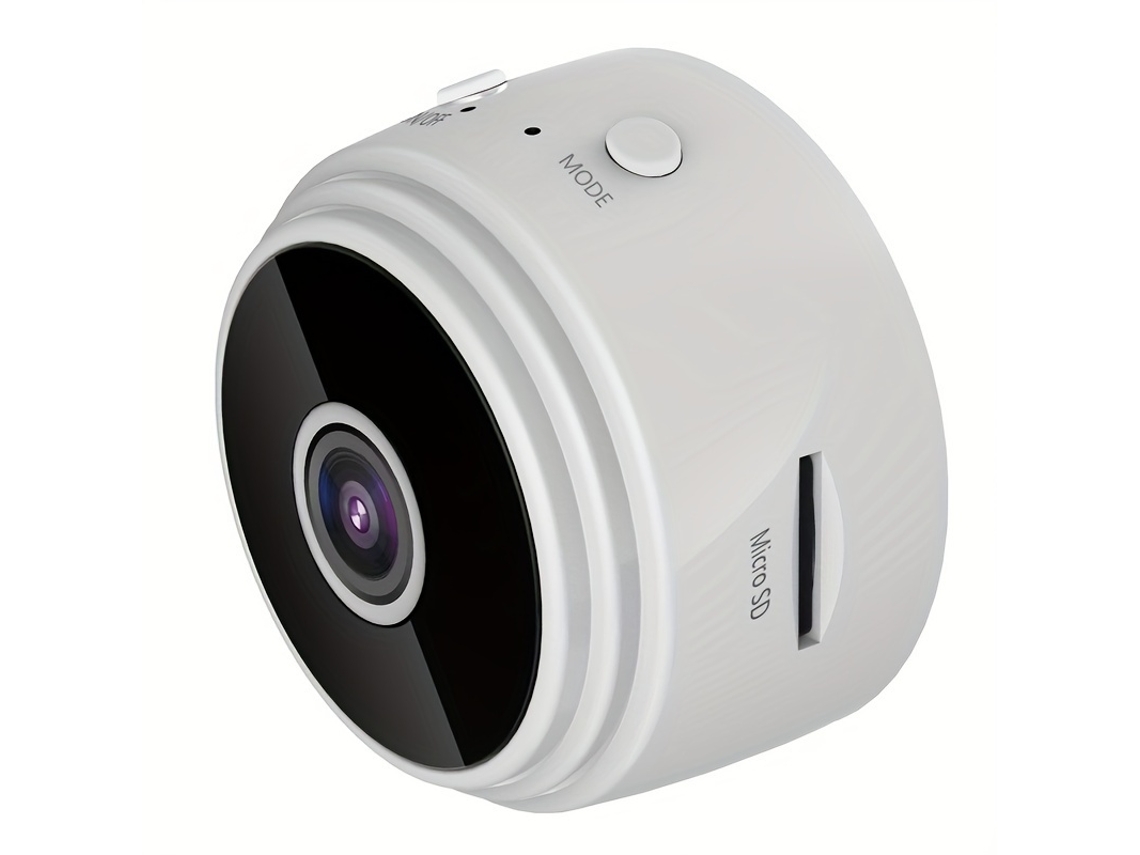 Cámara De Seguridad Wifi Compacta Mdug Con Parte Trasera Magnética, Carga Usb Y Control Mediante App (blanca)