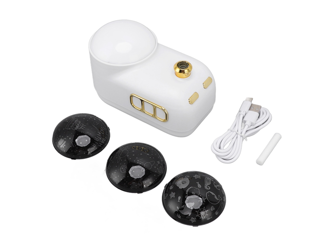 Umidificador De Ar Portátil Treminho Usb Com 3 Filmes Projeção Silencioso Branco Para Sala Quarto