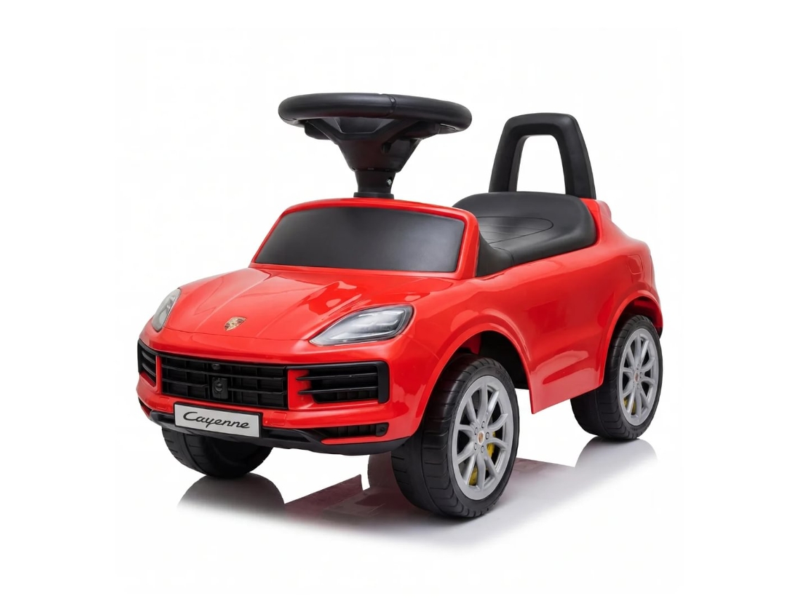 Coche De Paseo Para Niños - Porsche Cayenne - 1 A 3 Años - Con Bocina & Sonido - Rojo