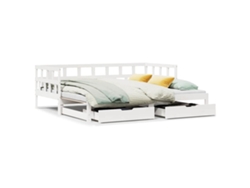 Maison Exclusive - Sofá Cama Nido Con Cajones Sin Colchón Blanco 80x200 Cm