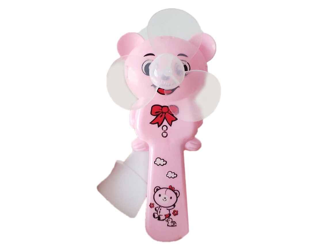 MEOIRUERY Ventilador Manual Mini de Plástico con Oso de Dibujos Animados Lindo y Seguro para Habitación Ejercicio Viaje