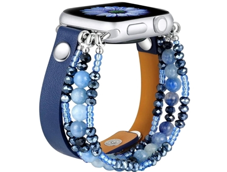 Pulsera De Piel Con Apple Watch Se 40Nn Azul