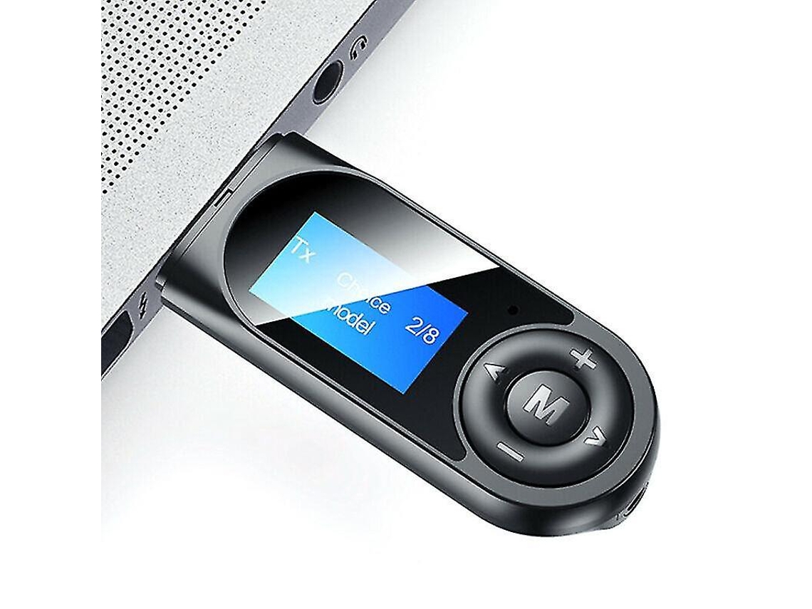 Transmisores Bluetooth 2 en 1 Bluetooth 5.0 Transmisor Receptor de Audio LCD Adaptador USB para TV PC Coche Aux Rosewell