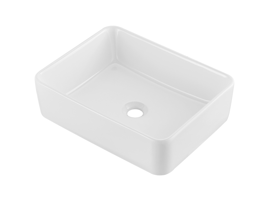 Fregadero de cerámica Succebuy de 48 x 37 cm - Blanco moderno para diversos entornos