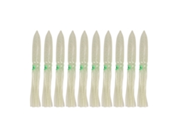 Cebo luminoso para calamares de 30 cm, de silicona con anzuelo, 10 unidades.