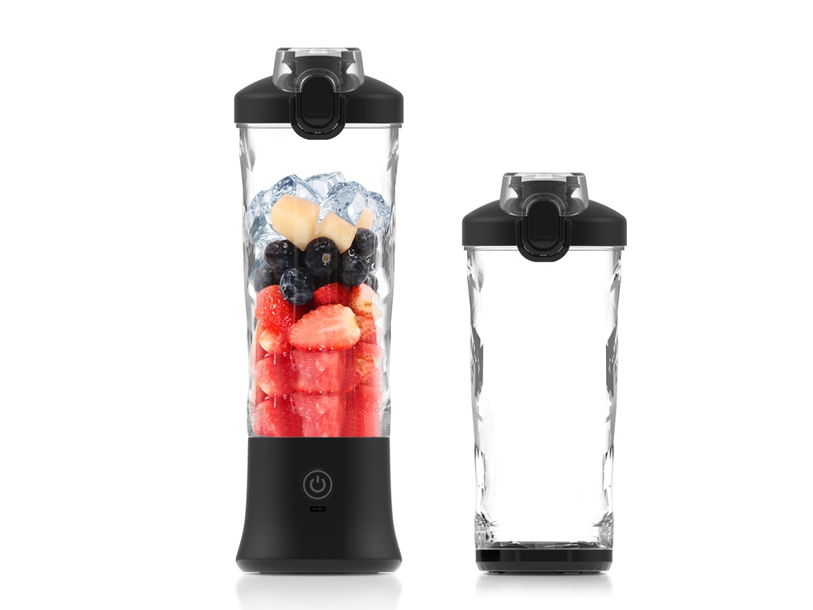 Exprimidor de frutas Eifson de 590 ml con 6 cuchillas y batería recargable USB-C de 4000 mAh (negro)