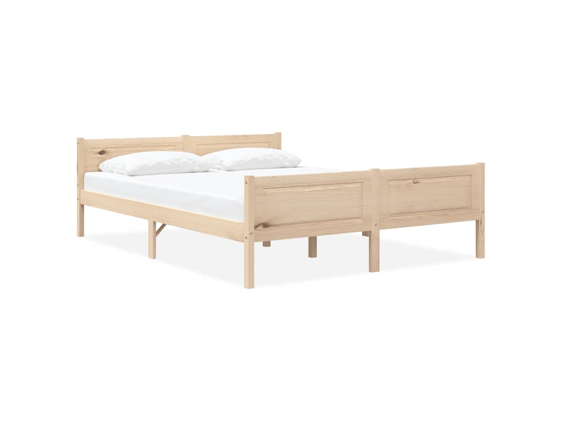 Estructura De Cama Sin Colchón Madera Maciza De Pino 120x200 Cm