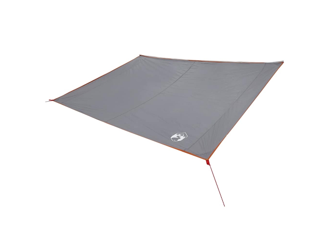 Lona impermeable con techo gris y naranja.