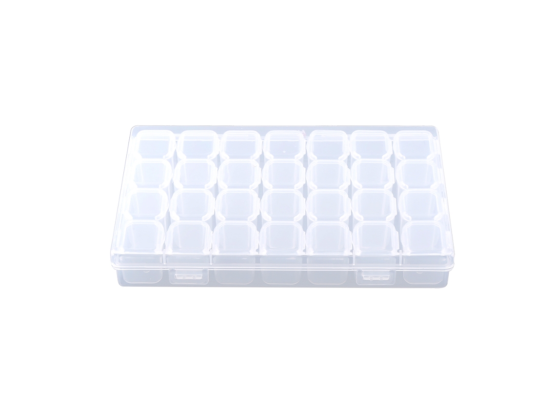 Caja Organizadora Para Pastillas Y Comprimidos, 28 Compartimentos Ajustables, Plástico Transparente, Para Joyas.