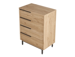 Cómoda Vesanto con 4 cajones - 95x75x44,5cm - Roble [EN.CASA]